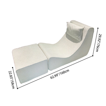 Modern Minimalist Compressed Sherpa Sofa - Wave-Shaped S-Curve Lounge Chair For Living Room