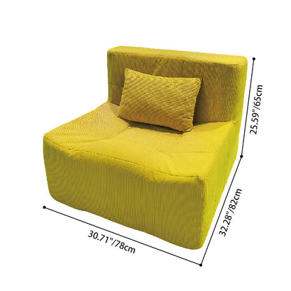 Contemporary Nordic Corduroy Compressed Accent Sofa - High-Density Sponge Lazy Sofa For Living Room