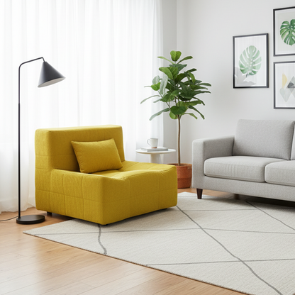 Contemporary Nordic Corduroy Compressed Accent Sofa - High-Density Sponge Lazy Sofa For Living Room