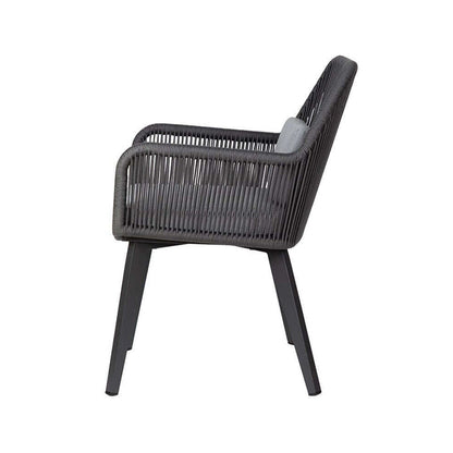 Coastal Style Outdoor Dining Chair - 1-Seater Sturdy Aluminum Frame For Outdoor Patio & Garden