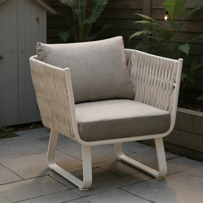 Fresh Vibe Coastal Outdoor Accent Chair - 1-Seater Weather-Resistant Outdoor Chair For Outdoor Patio & Garden