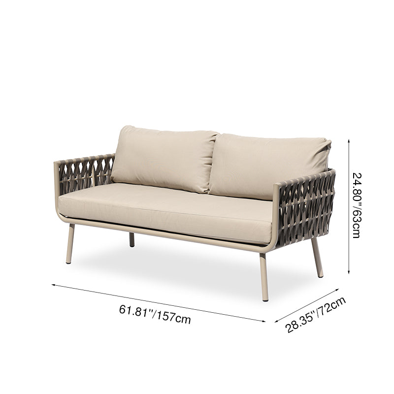 Waterproof Coastal-Inspired Aluminum Outdoor Sofa - 1/2/3-Seater For Garden & Balcony