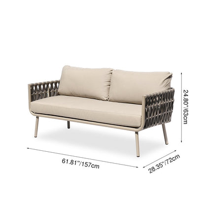 Waterproof Coastal-Inspired Aluminum Outdoor Sofa - 1/2/3-Seater For Garden & Balcony