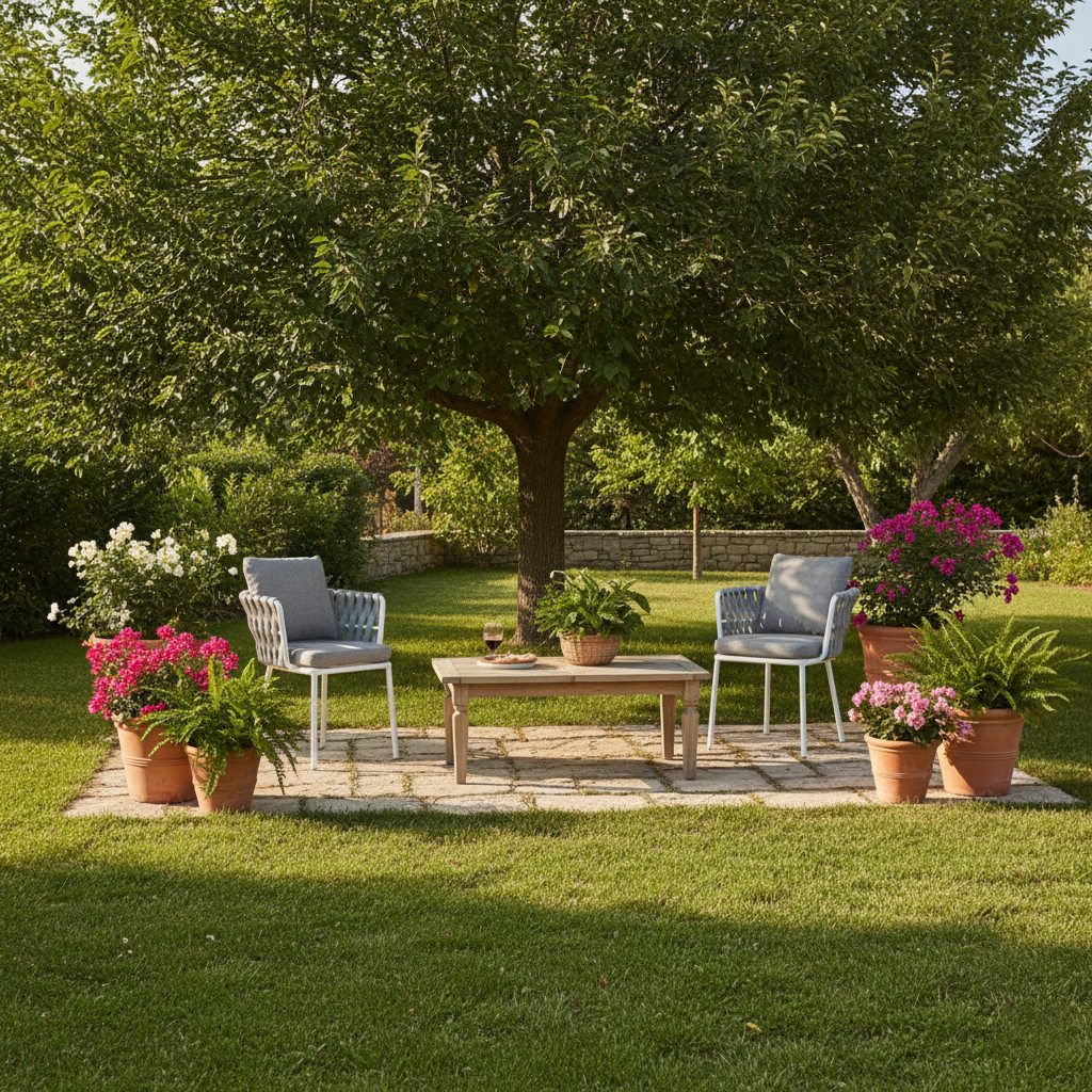 Contemporary Woven Rope Aluminum Outdoor Chair - Comfort Accent Chair For Garden