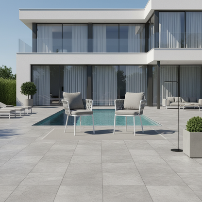 Contemporary Woven Rope Aluminum Outdoor Chair - Comfort Accent Chair For Garden