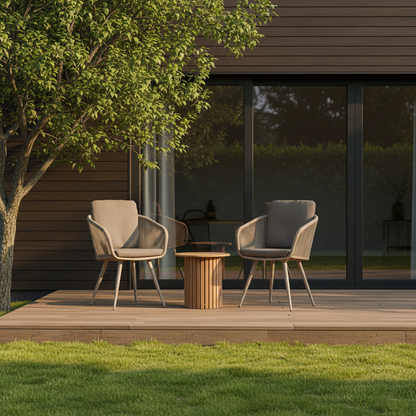 Contemporary Rope Woven Outdoor Dining Chair - Aluminum Frame Accent Armchair For Garden & Balcony