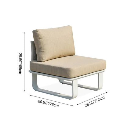 Minimalist Outdoor Teak & Aluminum Sofa - 1/2 Seater For Outdoor Patio & Garden