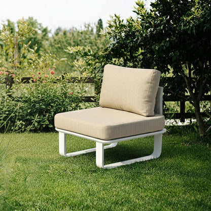 Minimalist Outdoor Teak & Aluminum Sofa - 1/2 Seater For Outdoor Patio & Garden