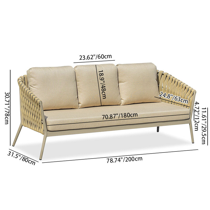 Traditional French Outdoor Rope Woven Sofa - 1/2/3 Seater For Balcony & Outdoor Patio