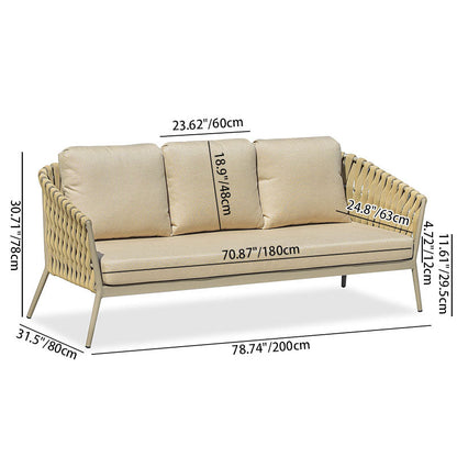 Traditional French Outdoor Rope Woven Sofa - 1/2/3 Seater For Balcony & Outdoor Patio