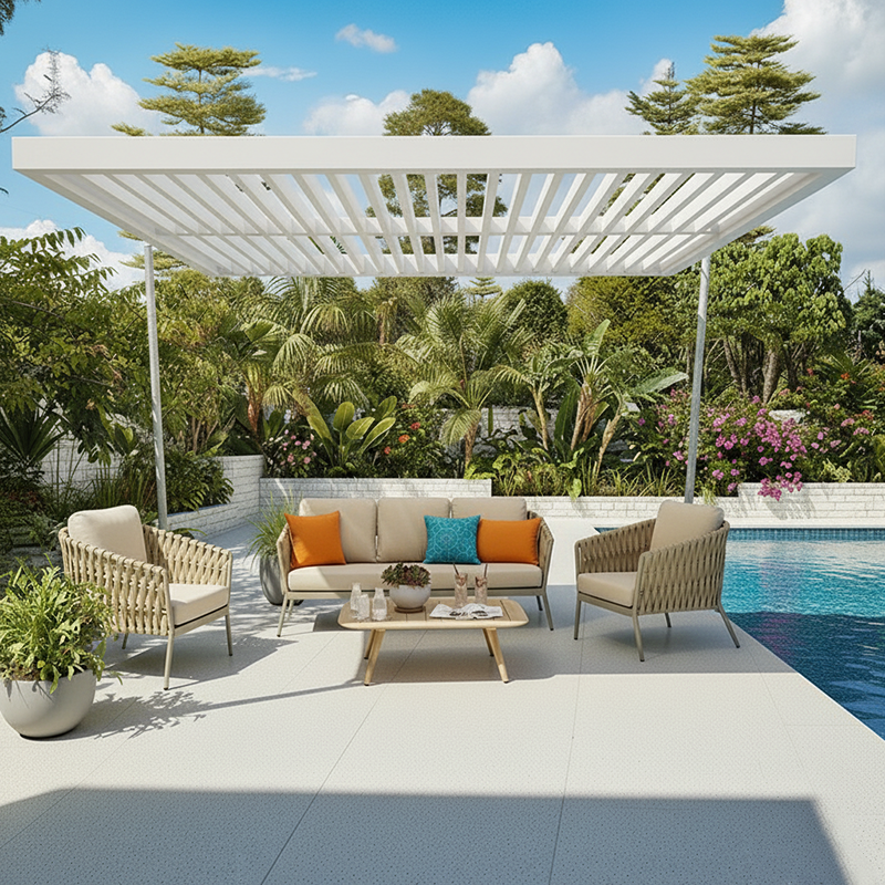 Traditional French Outdoor Rope Woven Sofa - 1/2/3 Seater For Balcony & Outdoor Patio