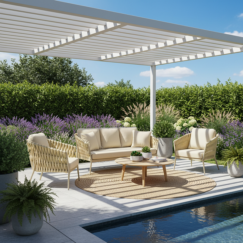 Traditional French Outdoor Rope Woven Sofa - 1/2/3 Seater For Balcony & Outdoor Patio