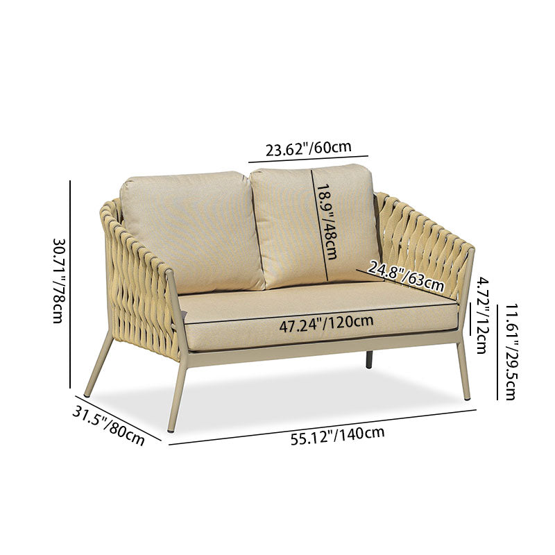 Traditional French Outdoor Rope Woven Sofa - 1/2/3 Seater For Balcony & Outdoor Patio