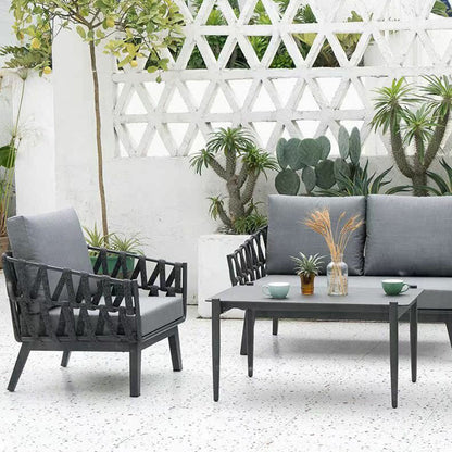 Modern Minimalist Outdoor Garden Rope Sofa - 1/2/3 Seater For Balcony & Outdoor Patio