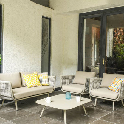 Contemporary Scandinavian Outdoor Rope Weave Sofa - 1/2/3 Seater For Balcony & Outdoor Patio