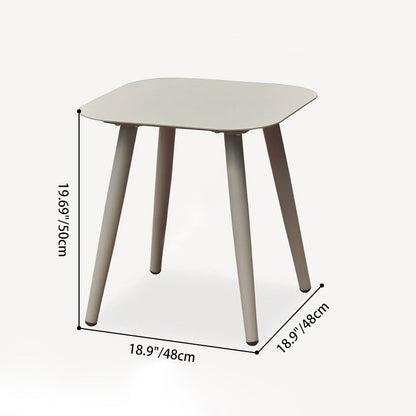 Minimalist Aluminum Side Table - Rectangle Square Accent Table With Sand-Texture Finish For Outdoor