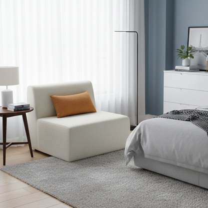 Modern Minimalist Skeletal-Free Single Compression Sofa - Eco-Friendly Formaldehyde-Free Chenille Foam Sofa For Living Room