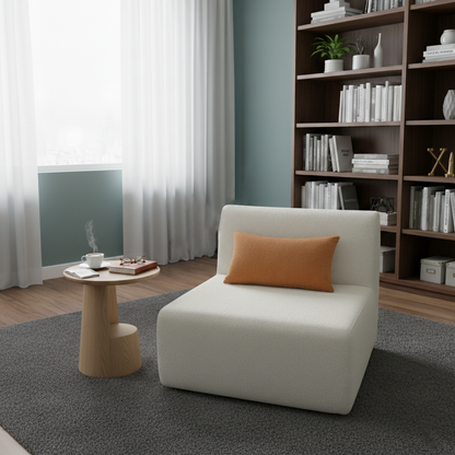 Modern Minimalist Skeletal-Free Single Compression Sofa - Eco-Friendly Formaldehyde-Free Chenille Foam Sofa For Living Room