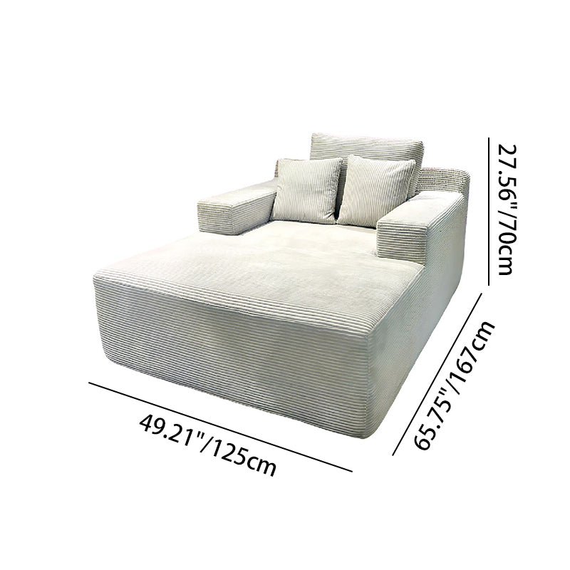 Scandinavian Lightweight Skeletal-Free Single Compression Sofa - High-Density High-Resilience Foam Corduroy Lounge Chair For Living Room
