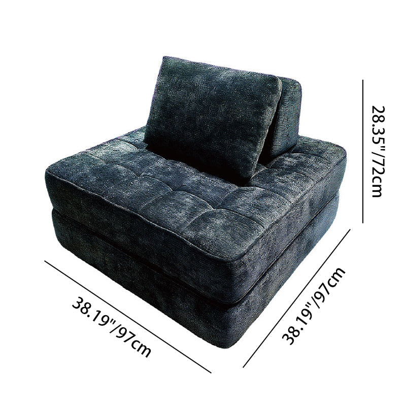 Transformable Shabby Chic Compression Sofa - High-Density High-Resilience Foam Chenille Lounge Chair For Living Room