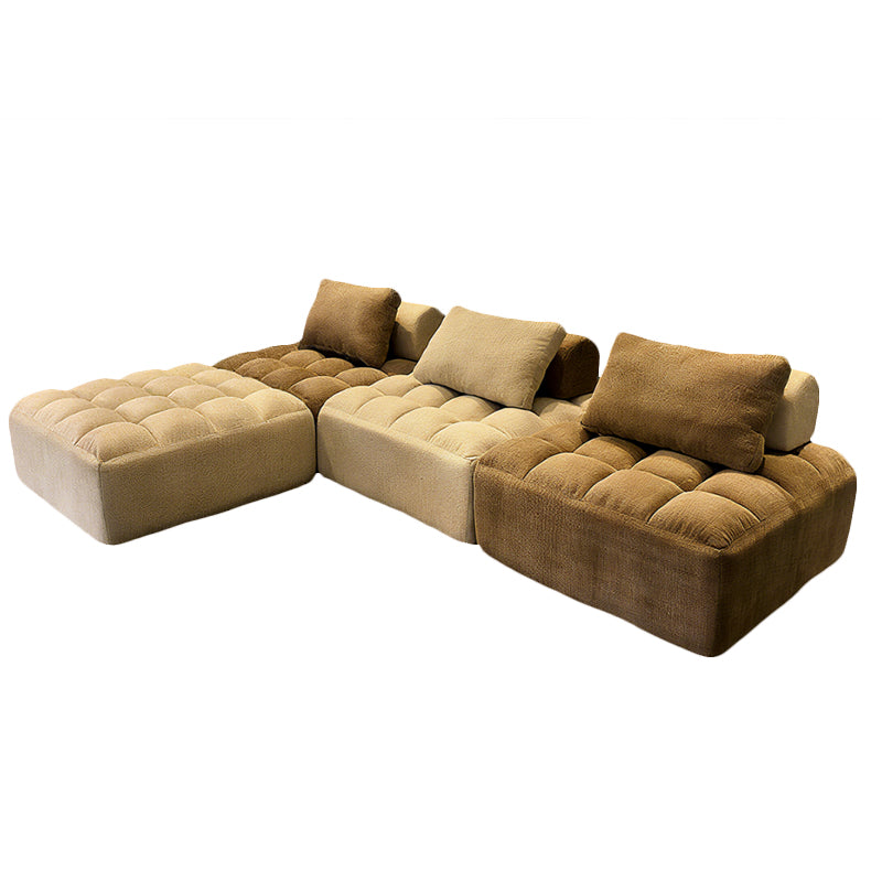 Retro Modular Free-Combination Compression Sectional Sofa - High-Density High-Resilience Foam Chenille Modular Sofa For Living Room