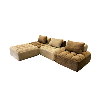 Retro Modular Free-Combination Compression Sectional Sofa - High-Density High-Resilience Foam Chenille Modular Sofa For Living Room