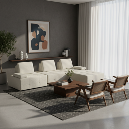 Minimalist Modular Free-Combination Sectional Compression Sofa - High-Resilience Foam Sherpa Modular Sofa For Living Room