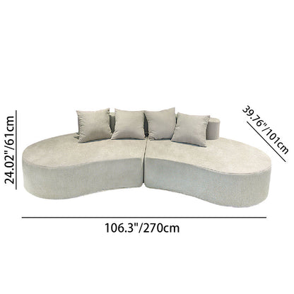 Nordic Dual-Oval Sectional Compression Sofa - Frameless Silent High-Resilience Foam Chenille Lounge Sofa For Living Room