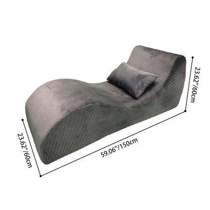 Contemporary Scandinavian Corduroy Compressed Accent Sofa - Wave-Shaped Lounge Chair For Living Room