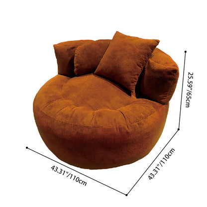 Contemporary Scandinavian Toweling Compressed Single Sofa - Round Circular Accent Chair For Living Room