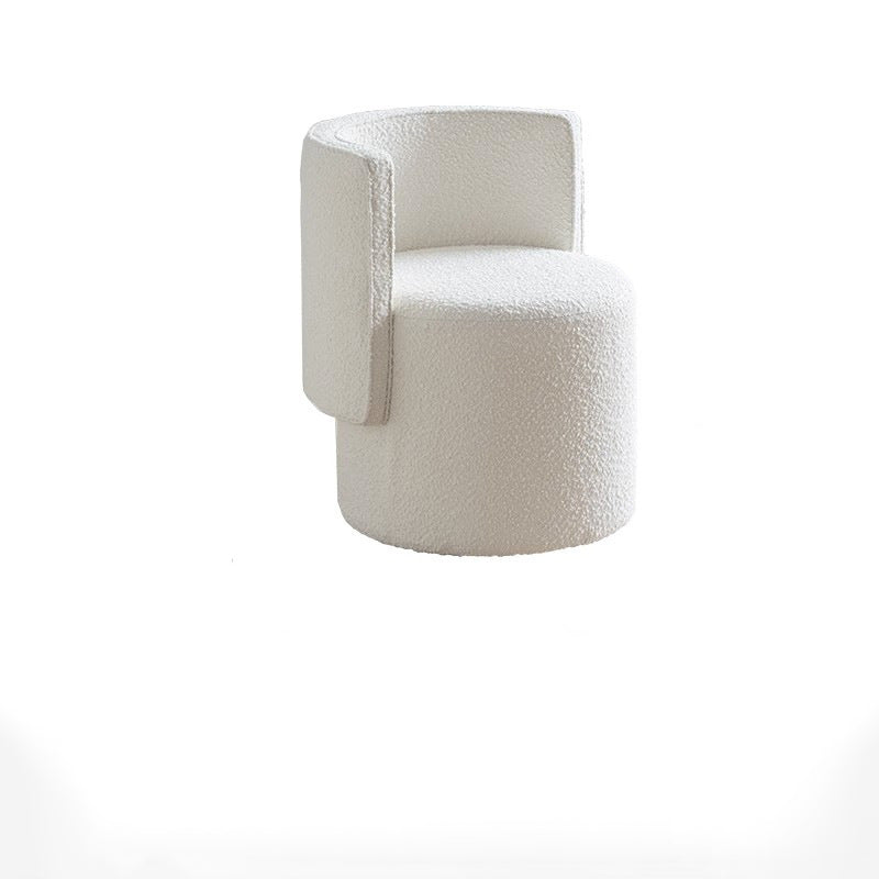 Modern Minimalist Swivel Cylindrical Microfiber Leather Aluminum Alloy Wood Vanity Stool Backrest Armless For Bedroom