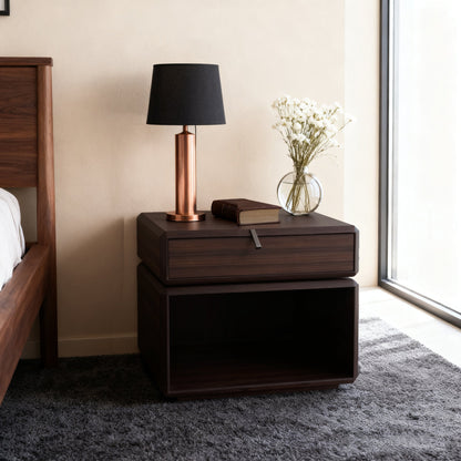 Vintage Rotatable Nightstand - Durable & Sturdy Plywood Side Table For Bedroom
