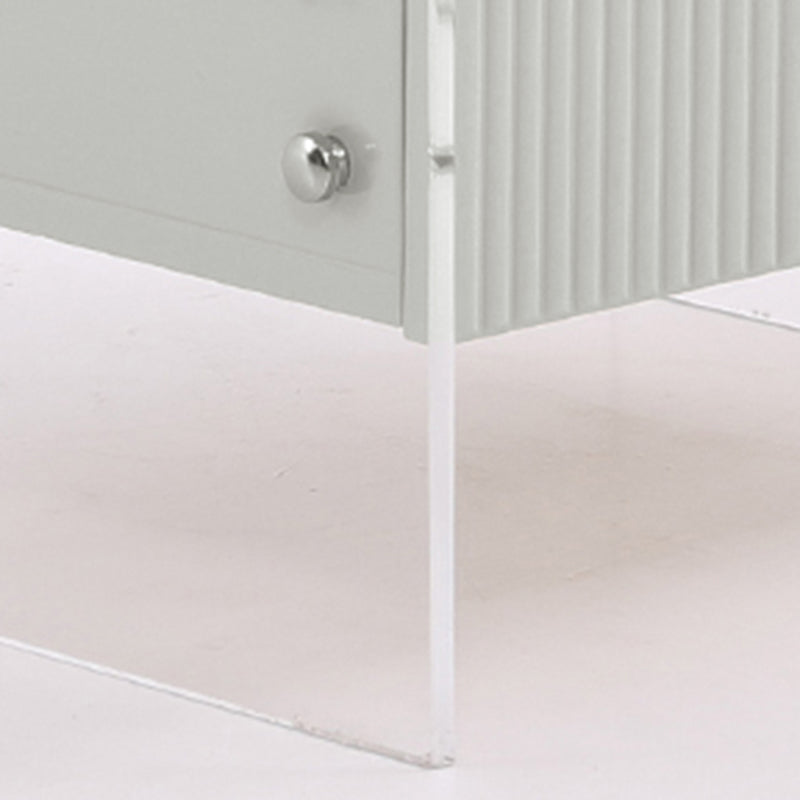 Transparent Acrylic Nightstand - Minimalist Sturdy U-Shaped Support Legs Bedside Table 1-Drawer For Bedroom & Living Room
