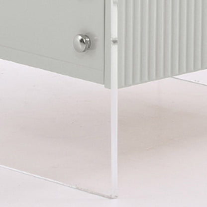 Transparent Acrylic Nightstand - Minimalist Sturdy U-Shaped Support Legs Bedside Table 1-Drawer For Bedroom & Living Room