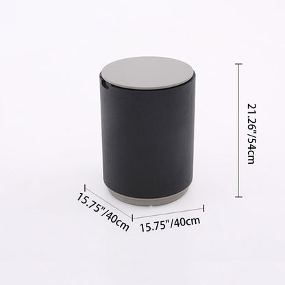 Modern Minimalist Smoked Wood Nightstand - High-Quality Round Design Bedside Table 2-Cabinet For Bedroom & Living Room