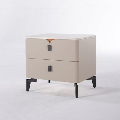 Eco-Friendly E1 Grade MDF Nightstand - Modern Minimalist Style Rectangular Bedside Table 2-Drawer For Bedroom