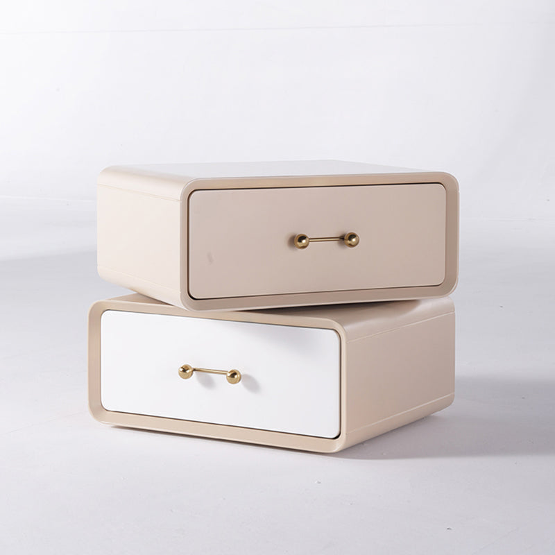 Nordic Style 360° Rotating Nightstand - Morandi Colors Eco Material Rectangular Bedside Table 2-Drawer For Bedroom & Living Room