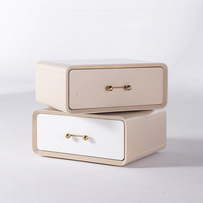 Nordic Style 360° Rotating Nightstand - Morandi Colors Eco Material Rectangular Bedside Table 2-Drawer For Bedroom & Living Room