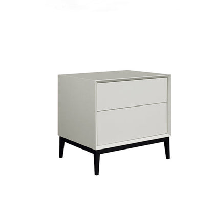 Industrial Style Nightstand - Heavy-Duty Carbon Steel Bedside Table 2-Drawer For Bedroom & Living Room