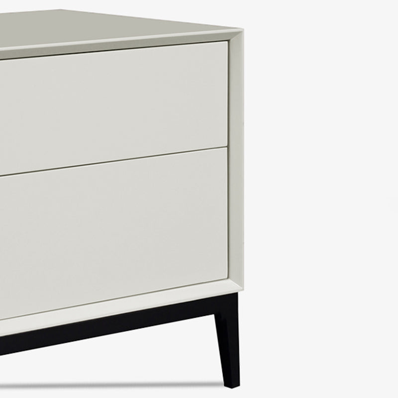 Industrial Style Nightstand - Heavy-Duty Carbon Steel Bedside Table 2-Drawer For Bedroom & Living Room
