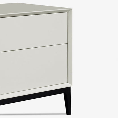 Industrial Style Nightstand - Heavy-Duty Carbon Steel Bedside Table 2-Drawer For Bedroom & Living Room