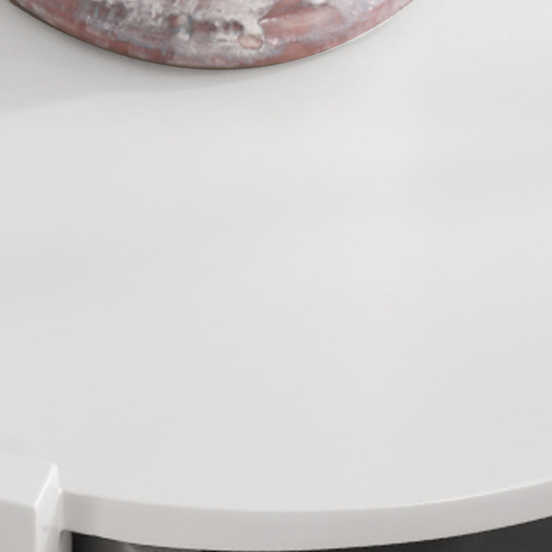 Scandinavian Style Round Nightstand - Space-Maximizing Storage Magic Bedside Table 1-Drawer For Bedroom
