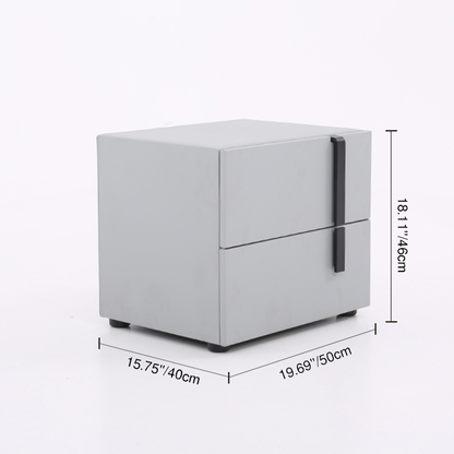 Contemporary Nordic Nightstand - Soft-Touch Storage & Natural Eco-Friendly Charm Bedside Table 2-Drawer For Bedroom & Living Room