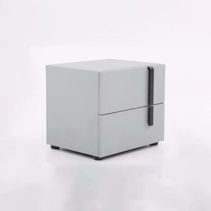 Contemporary Nordic Nightstand - Soft-Touch Storage & Natural Eco-Friendly Charm Bedside Table 2-Drawer For Bedroom & Living Room