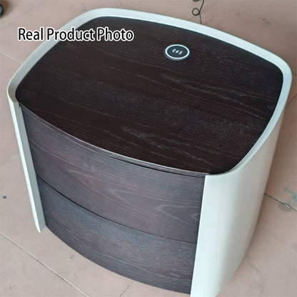 Vintage-Inspired Smart Nightstand - Wireless Fast Charging & Easy Functionality Bedside Table 2-Drawer For Bedroom