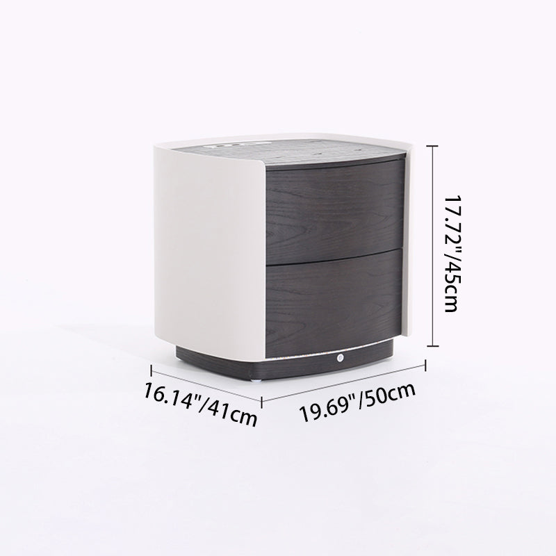 Vintage-Inspired Smart Nightstand - Wireless Fast Charging & Easy Functionality Bedside Table 2-Drawer For Bedroom