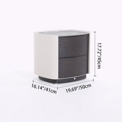 Vintage-Inspired Smart Nightstand - Wireless Fast Charging & Easy Functionality Bedside Table 2-Drawer For Bedroom