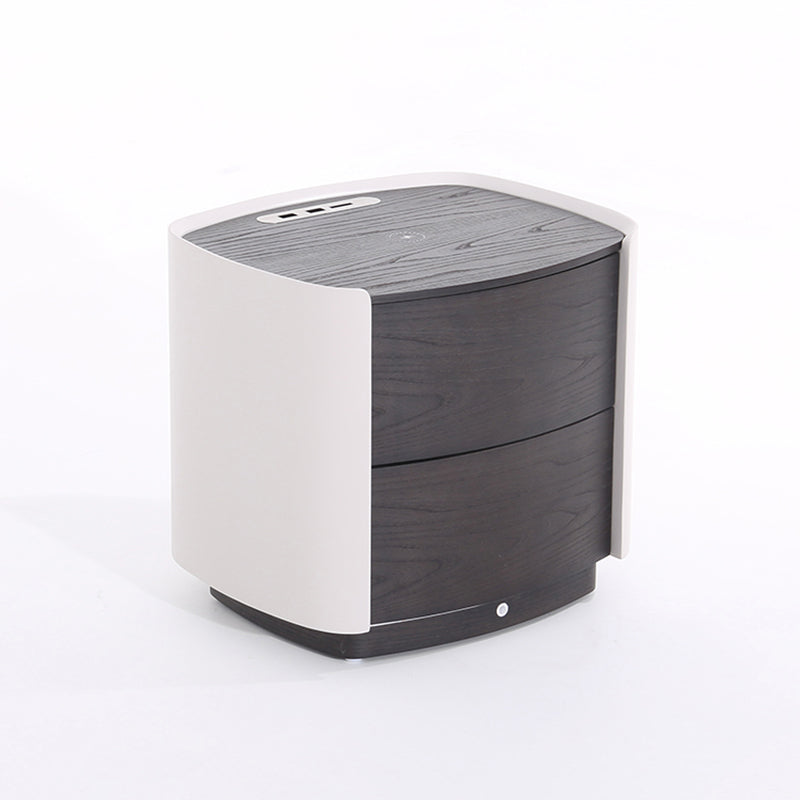 Vintage-Inspired Smart Nightstand - Wireless Fast Charging & Easy Functionality Bedside Table 2-Drawer For Bedroom