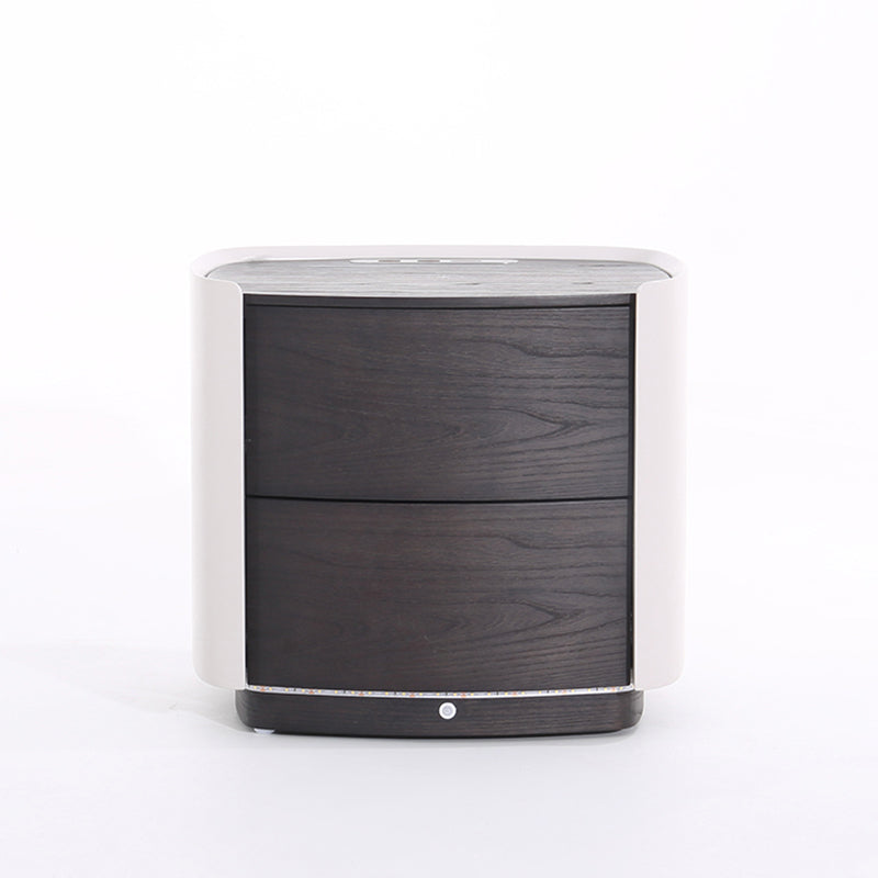 Vintage-Inspired Smart Nightstand - Wireless Fast Charging & Easy Functionality Bedside Table 2-Drawer For Bedroom