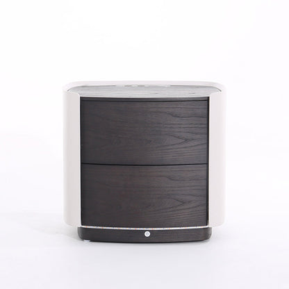 Vintage-Inspired Smart Nightstand - Wireless Fast Charging & Easy Functionality Bedside Table 2-Drawer For Bedroom